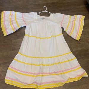 Lisa Marie Fernandez dress with bell/flare sleeve & RicRac detailing, SZ Medium